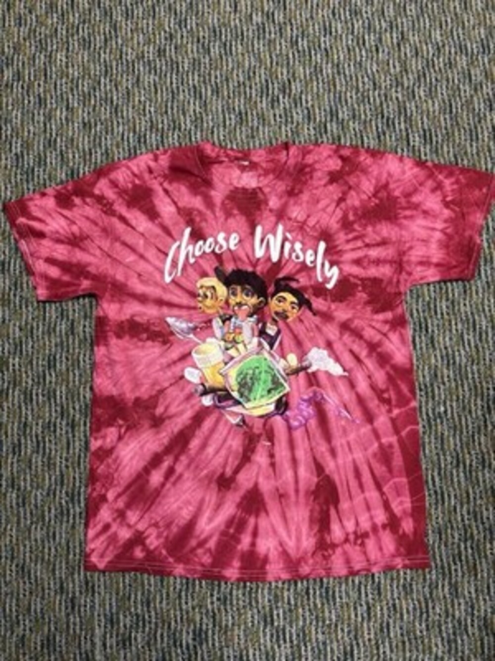 Dreamville T Shirt Short sleeve Choose Wisely NWOT Red Tie Dye Street wear Retro